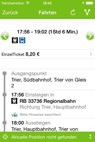 VRT Fahrplan screenshot 2