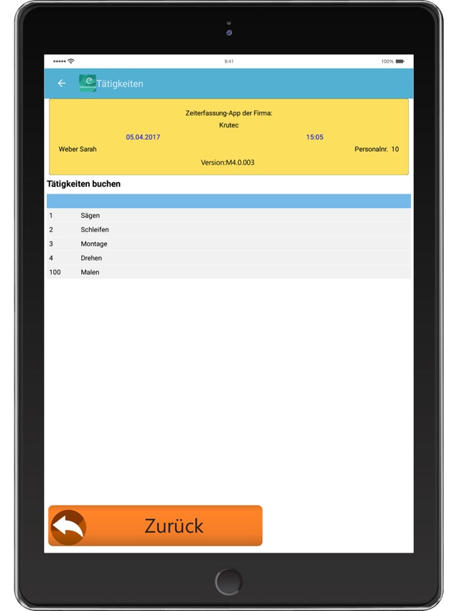 Krutec Zeiterfassung V4 On The App Store