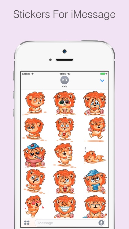Emoji Cartoon Lion Cub Stickers