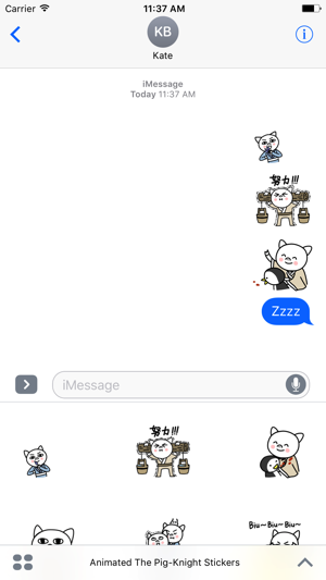 Animated The Pig-Knight Stickers For iMessage(圖4)-速報App