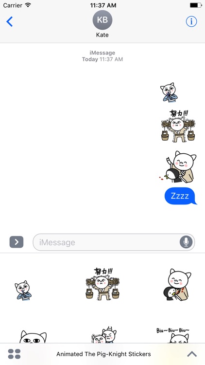 Animated The Pig-Knight Stickers For iMessage screenshot-3