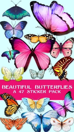 Beautiful Spring & Summer Butterflies Sticker Pack(圖1)-速報App