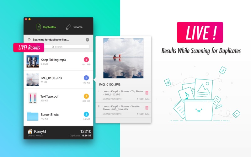 FileBeats - Live Duplicate finder &amp; Rename thumbnail 1
