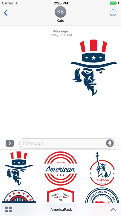 America Sticker Pack for Messaging