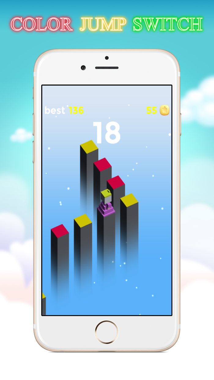 色のジャンプスイッチスワップBlockyロードローリングスカイ