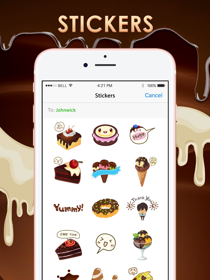 Chocolate Emoticons Sticker for iMessage ChatStick