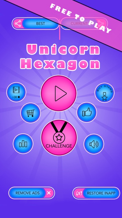 Tricky Unicorn Six! Hexagon Block Game