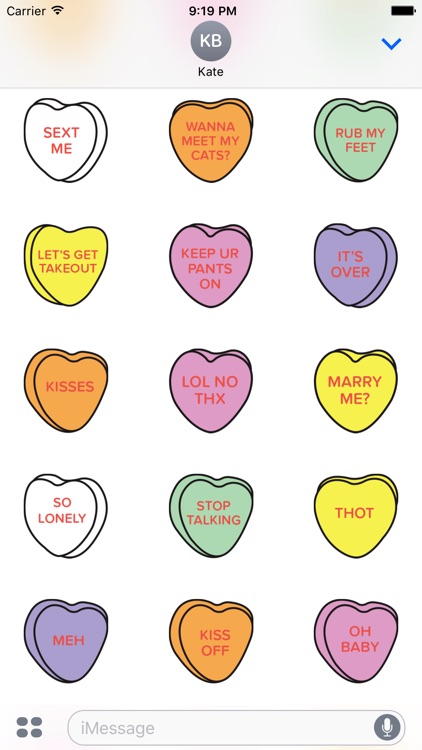 Candy Hearts Stickers