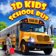 3D孩子校车司机