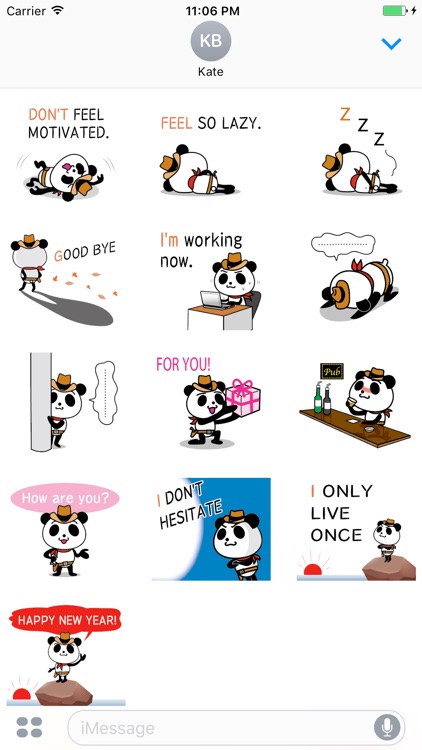 Simba the cowboy panda stickers 3