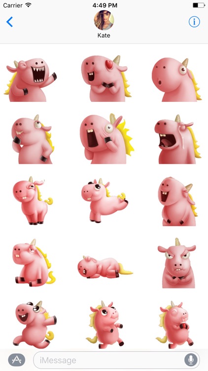 Pinky Fat 3d Unicorn Stickers