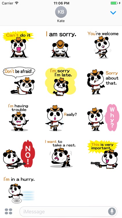 Percy the cowboy panda stickers