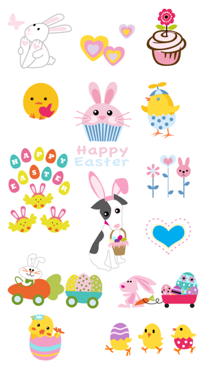 Cute Easter eggs, bunny, chicks and puppy(圖1)-速報App