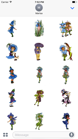 Vintage Blues Flower Child Stickers for iMessage(圖2)-速報App