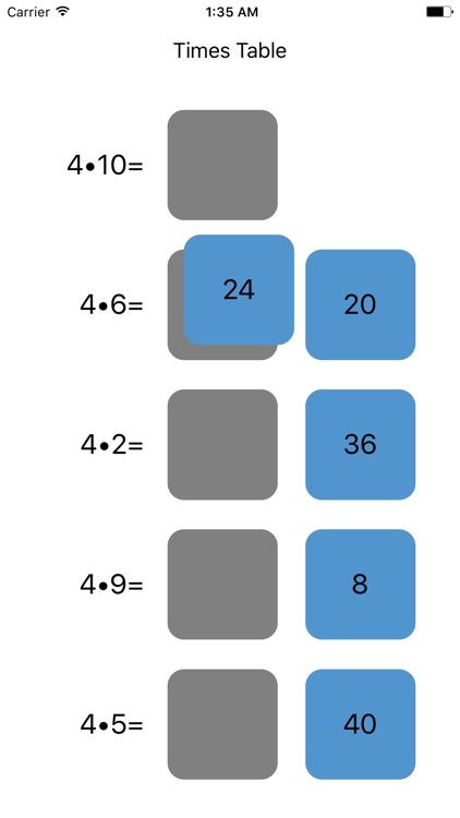 Times Tables 1-10