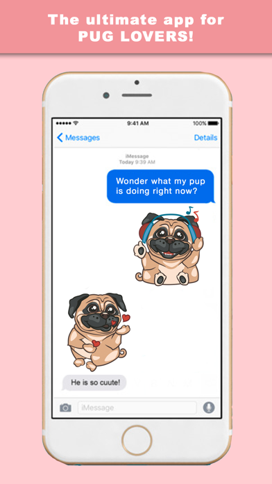 PugLoveMoji - Stickers & Keyboard For Pugs Screenshot 2