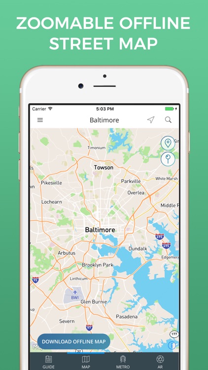 Baltimore Travel Guide with Offline Street Map