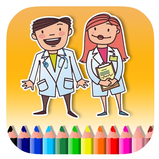 Coloring Book Game For Kids Doctor And Nurse Icon