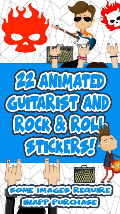 Animated Guitarist Stickers for Messaging