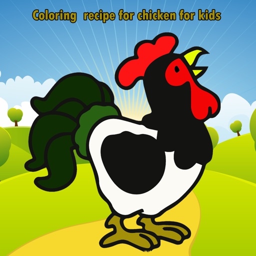 Coloring  recipe for chicken for kids