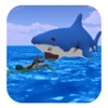 Angry Hunting Shark - hungry fish at killer Beach