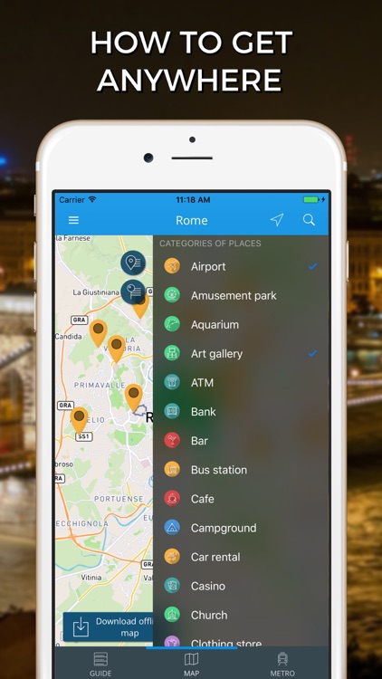 Rome Travel Guide with Offline Street Map