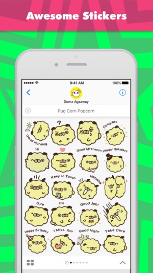 Pug Corn Popcorn stickers by Domz Agsaway(圖1)-速報App