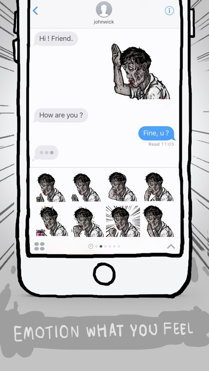 Jookgru Zombie Sticker Emoji Keyboard By ChatStick