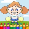 Page Pretty Cheerleader Coloring Game For Children