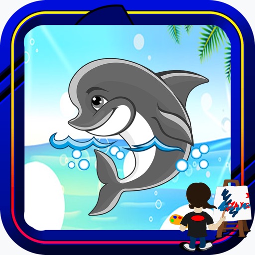Book Colouring For Cartoon Dolphins Version iOS App