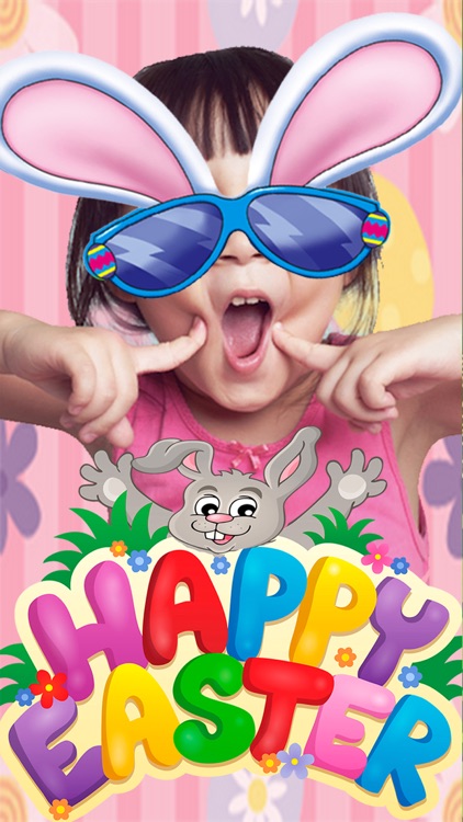 Easter Bunny Photo Stickers with Bunnies & Eggs FX
