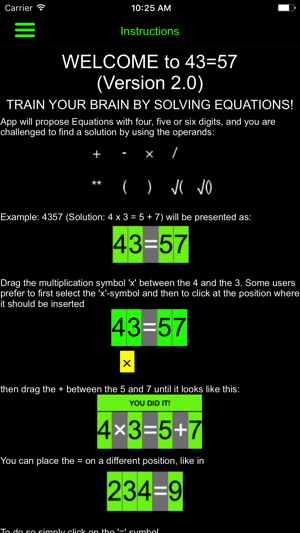 43=57 Equations