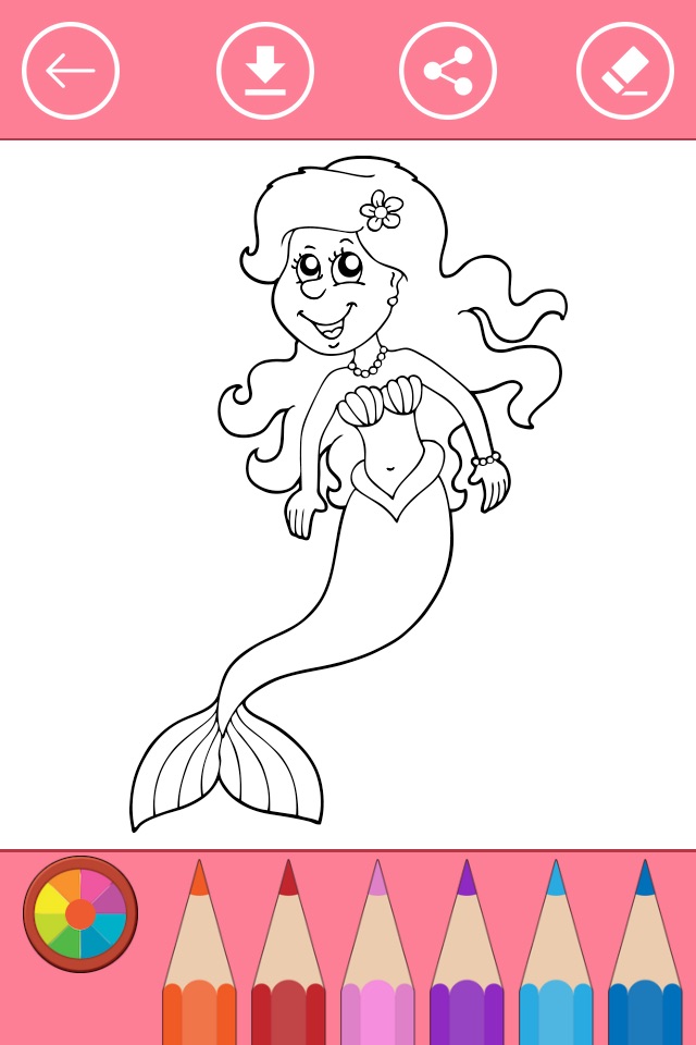 Mermaid Princess Coloring Book: Learn to color screenshot 2