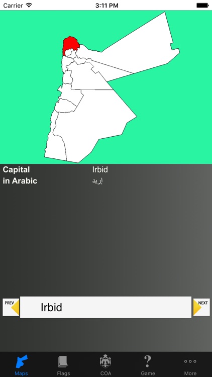 Jordan Governorate Maps and Capitals