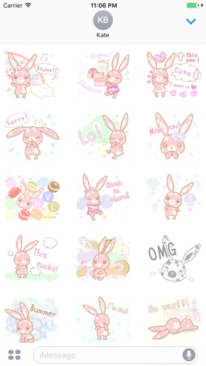 Lydia The Cute Flower Bunny English Stickers(圖2)-速報App