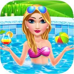 Pool Party Girl Makeup Fashion Hair