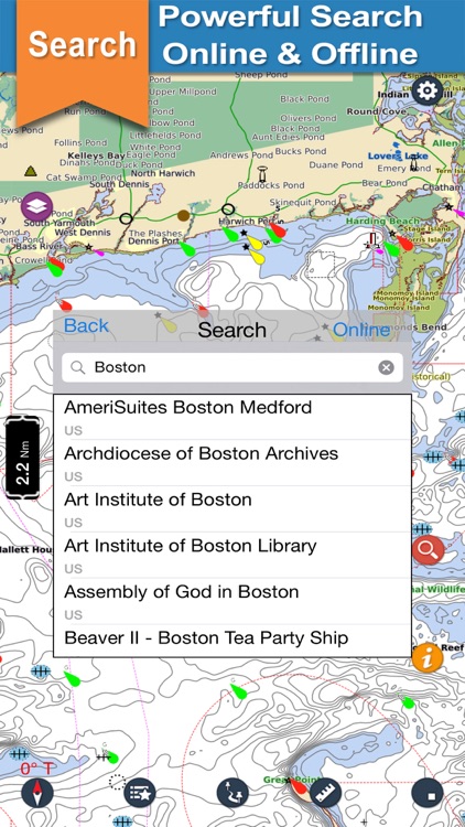 Massachussetts offline nautical chart for cruising