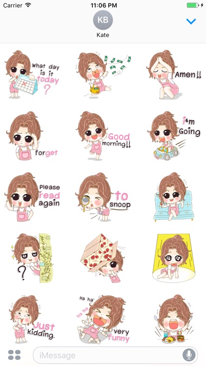 Amelia The Sweet Little Girl Stickers