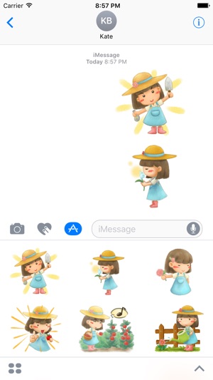 Garden Girl - Text Message Stickers Pack Screenshot