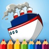 Kids Coloring Book Boat Machine Game Edition