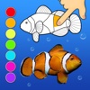 Dancing fishes. 3D Coloring App