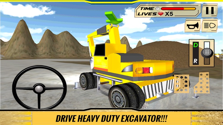 Sand Excavator Crane & Dumper Truck Simulator Game