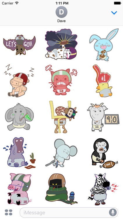 Baby Animal Super Bowl Stickers