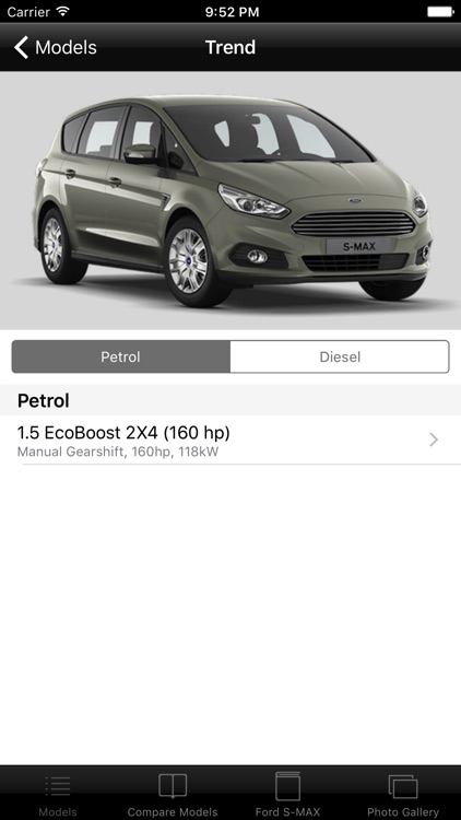 Specs for Ford S-MAX 2015 edition