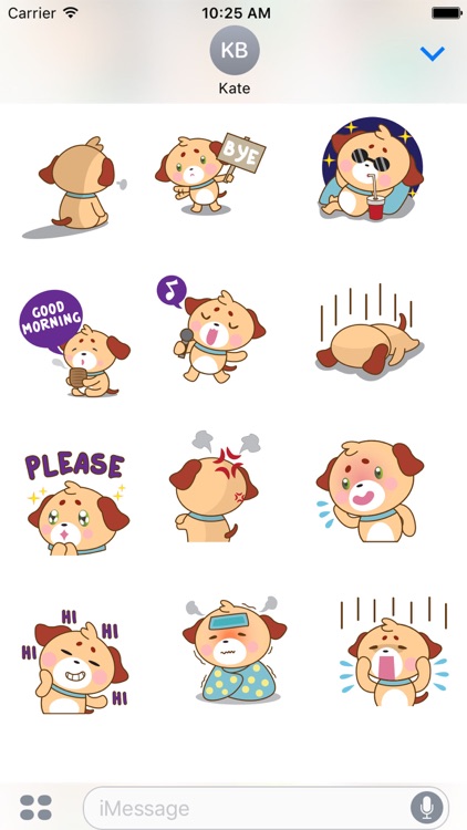 Woofie, the cute little puppy for iMessage Sticker