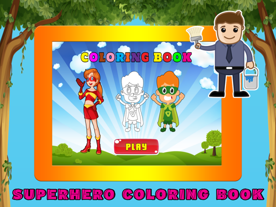 superhero coloring book pages  learn to painting  app