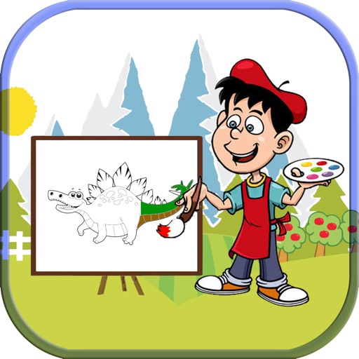 Dinosaurs 2 coloring book free for kids toddlers icon