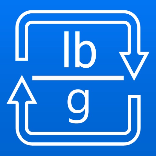 Pounds to grams and g to lbs weight converter icon