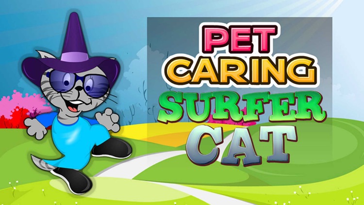 Pet Caring Surfer Cat