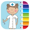 Draw Nurse Coloring Page Game For Children